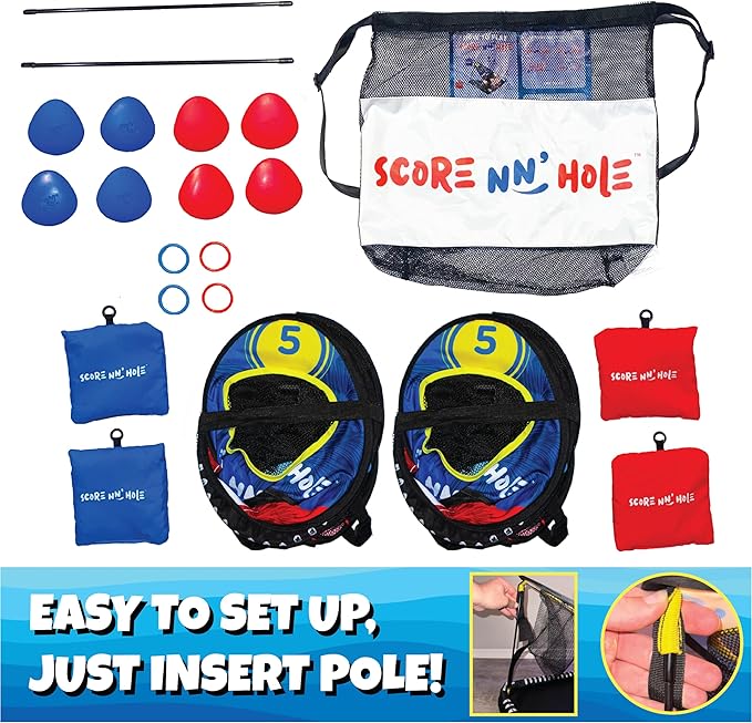 SKIP NN' HOLE Original Fun Stonne Skipping Meets Pool Cornhole Game Floating | for All Ages | Fun