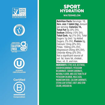Nuun Sport Electrolyte Tablets with Magnesium, Calcium, Potassium, Chloride & Sodium, Gluten Free &