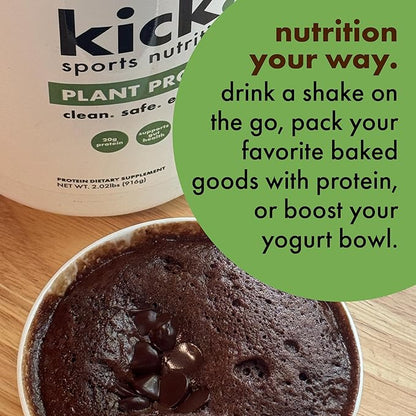 Kick Plant Protein Powder, Chocolate Flavor, 20 G Protein, Gluten Free Workout Supplement with