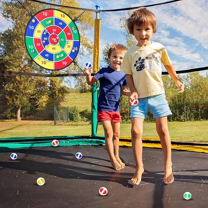 29" Dart Board Game Trampoline Accessories, Toss Game Dartboard with 20 Sticky Balls, Indoor &