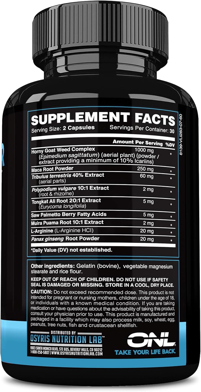 Conquer Mens Fertility Supplement - Testosterone Booster for Men w/ Maca Root, Horny Goat Weed &
