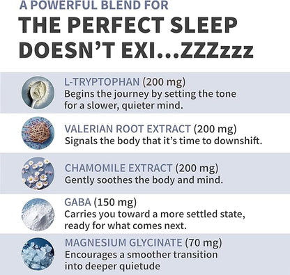 12-in-1 Sleep Support Capsules - Melatonin-Free and Non-Habit Forming Sleep Supplement with a