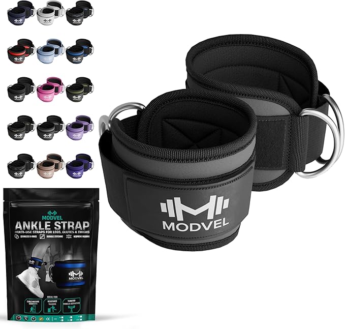Modvel Gym Ankle Strap for Cable Machines ??Glute & Leg Kickback Ankle Straps for Gym Workouts