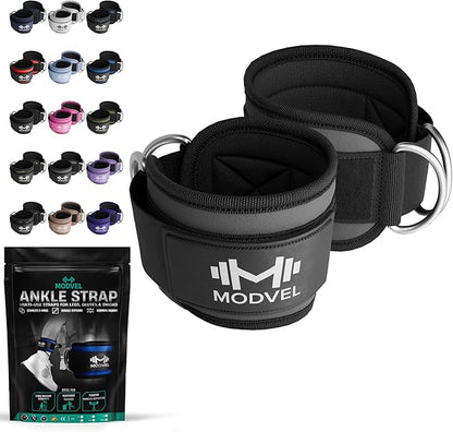 Modvel Gym Ankle Strap for Cable Machines ??Glute & Leg Kickback Ankle Straps for Gym Workouts