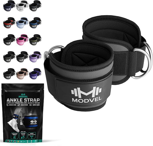 Modvel Gym Ankle Strap for Cable Machines ??Glute & Leg Kickback Ankle Straps for Gym Workouts