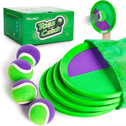 Toss and Catch Ball Set Upgraded - Kids Toys Outdoor Games for Whole Family - Water-Resistant Great