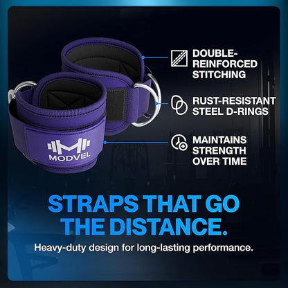 Modvel Gym Ankle Strap for Cable Machines ??Glute & Leg Kickback Ankle Straps for Gym Workouts