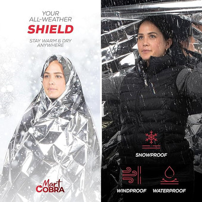 Emergency Blankets for Survival Gear and Equipment x6, Space Blanket, Mylar Blankets, Thermal