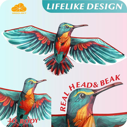 ORGCLDKT- 3D Lifelike Style Bird/Eagle Kite, Super Easy to Fly with, Ideal for Kids, Adults, Girls