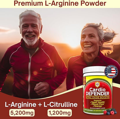Nitric Oxide Booster Powder ??L-Arginine 5,200mg + L-Citrulline 1,200mg ??Heart Health Drink Mix