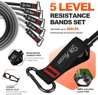 HPYGN Resistance Bands, Exercise Bands with Handles, Fitness Bands, Workout Bands with Door Anchor