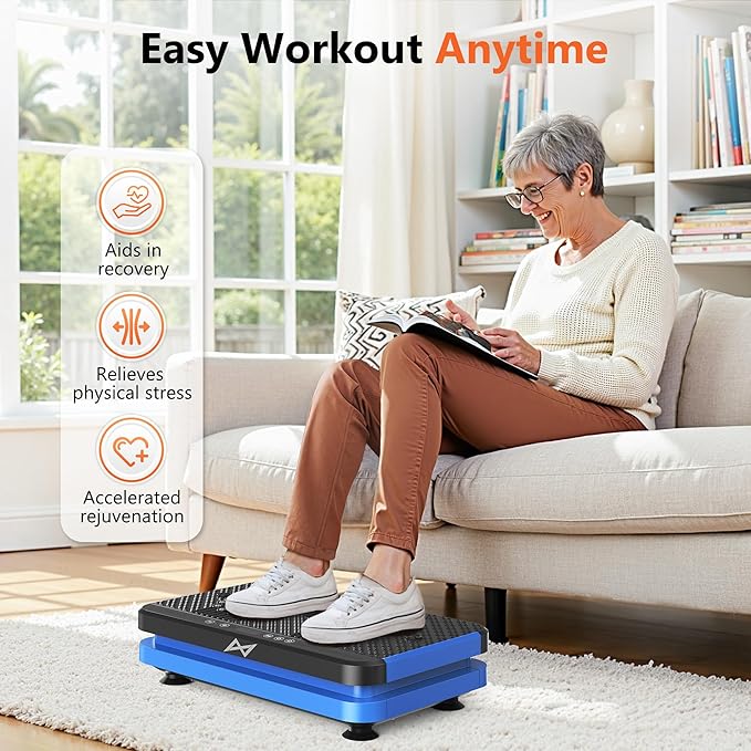 AXV Vibration Plate Fitness Platform Exercise Machine Vibrating Shaking Full Body Shaker Workout
