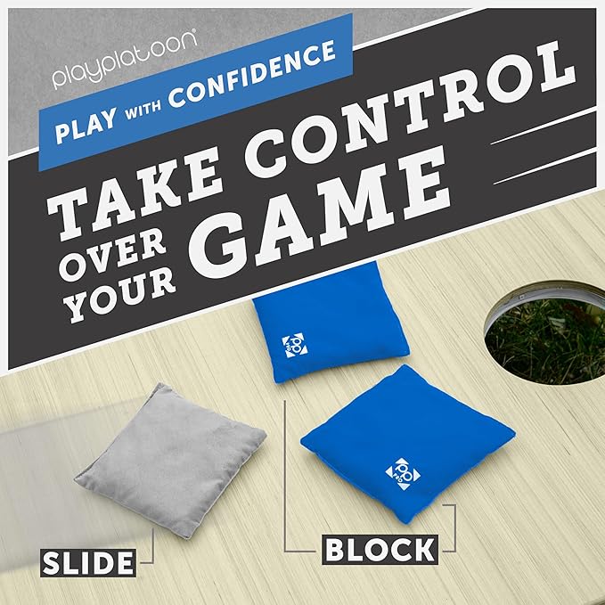 Professional Cornhole Bags - Set of 8 Regulation All Weather Double Sided - Sticky Side/Slick Side
