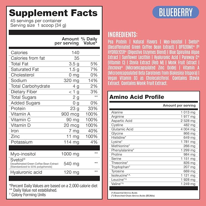 Fitmingo Vegan Protein Powder with Inositol, Collagen Boosters, Hyaluronic Acid and Vitamins | Low