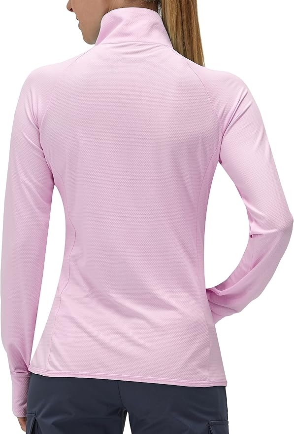 Women's UPF 50+ UV Sun Protection Clothing Long Sleeve Athletic Hiking Shirts Lightweight SPF Zip