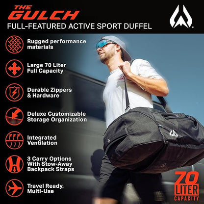Wildhorn Gulch 70L MTB Duffle Bag for Travel - Lightweight & Durable Gym Bag for Women & Men. Ideal
