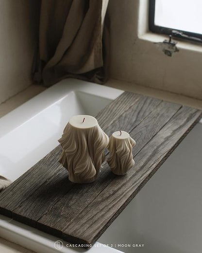 LAWA Cascading Wave Candle - Beautiful Handmade Pillar Scented Soy Wax Elegant Bubble Aesthetic