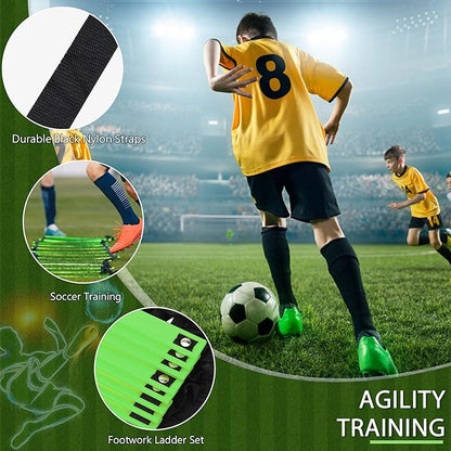 Fixed Rung Agility Ladder - 20ft 12 Rungs No Tangle Speed and Agility Training Equipment for Soccer