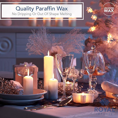 Royal Imports Pillar Candles White Unscented Premium Wax, 60 Hours Burning for Wedding, Spa, Party