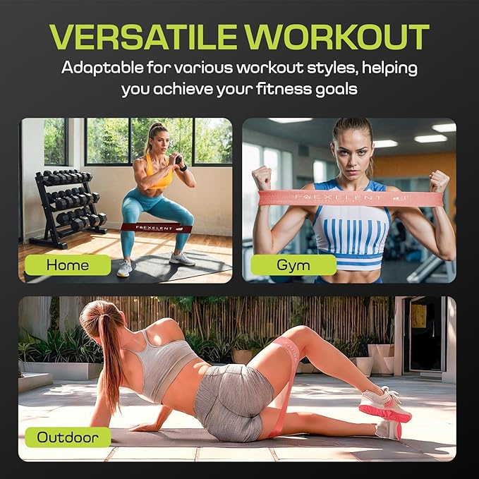 Fabric Resistance Bands for Working Out with 5 Strength Levels - Extra Light to Extra Heavy, Thick