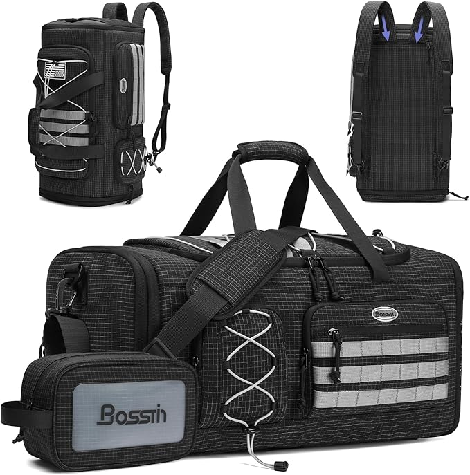 Bosstin Gym Bag for Men & Women,45L Travel Duffle Sports Duffel Bag Gym Weekender Overnight