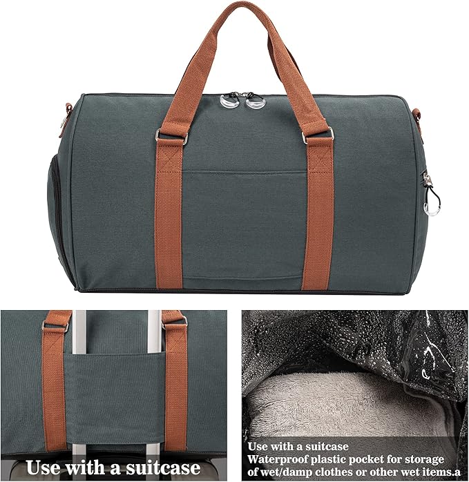 Kuston Sports Gym Bag with Shoe Compartment&Wet Pocket,Travel Duffel bag,Weekend Bag,Workout Bag