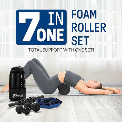 Yes4All High-Density EPP Round Back Roller Foam, Exercise Foam Roller for Yoga, Pilates &