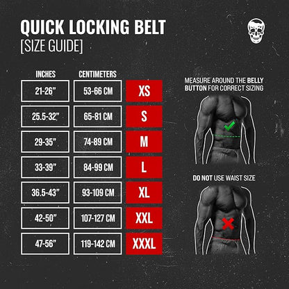 Gymreapers Quick Locking Weight Lifting Belt for Men Gym Belt for Powerlifting Deadlift Belt with 4