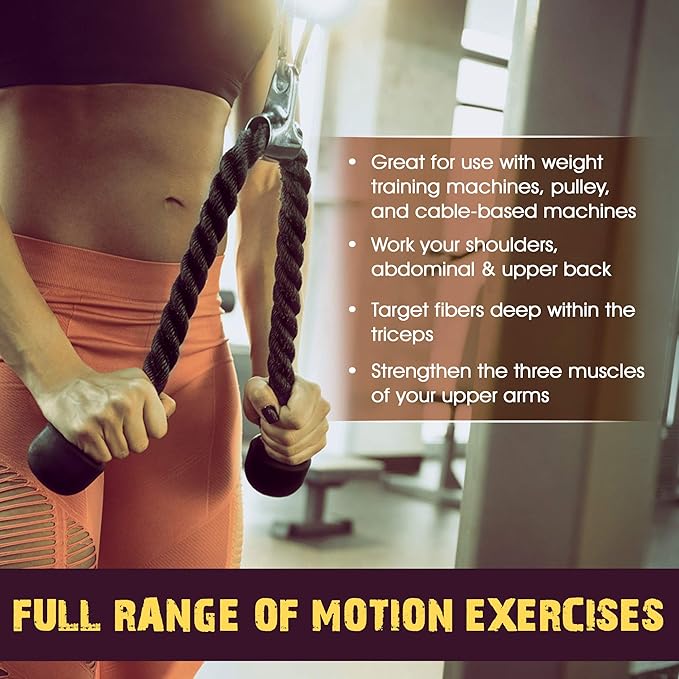 Yes4All Tricep Press Down Cable Machine Attachment Set, LAT Pulldown Attachment, Cable Machine