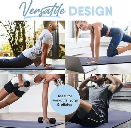 MICRODRY Deluxe Fitness Exercise Yoga Mat for Home & Gym, Extra Thick for High Impact Training