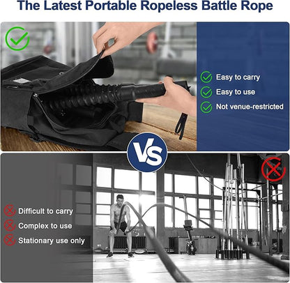 ASIEIT Ropeless Battle Ropes for Home Gym, Lightweight Battle Rope for Fitness Beginners, Portable