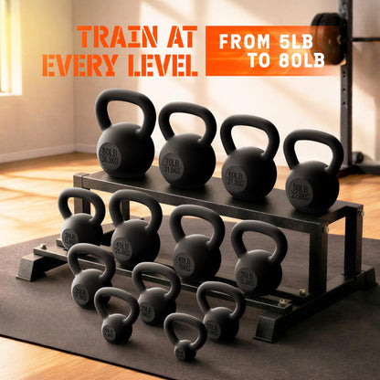 Yes4All Solid Cast Iron Kettlebell Weights Set – Great for Full Body Workout and Strength Training