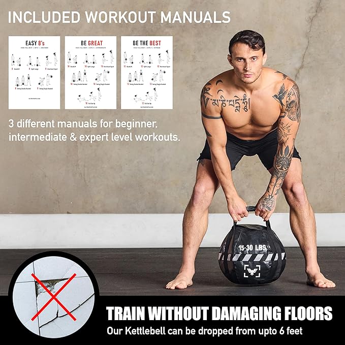 Kettlebell Sandbag - Heavy Duty Sand Weights Bag for Cross Training, Strength Training, Workout