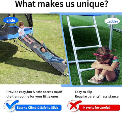 Universal Trampoline Slide 60" * 20" Slide with 2 Iron Plasticized Handles Buffer Bottom