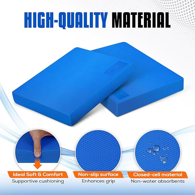 Yes4All Upgraded Size Foam Pad for Exercise, Nonslip Foam Balance Pad Physical Therapy, Yoga &