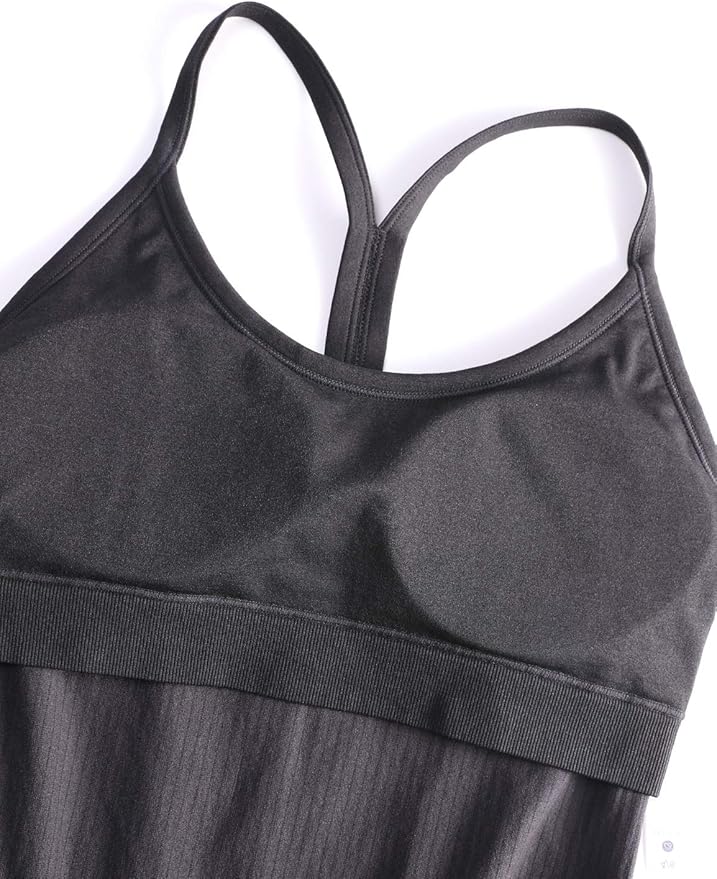 CRZ YOGA Seamless Workout Tank Tops for Women Racerback Athletic Camisole Sports Shirts with Built
