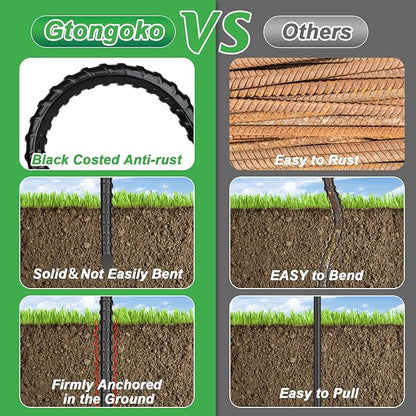 Gtongoko Trampolines Wind Stakes 8 Pack 12 Inch,Heavy Duty U Shaped Rebar Tent Stakes Ground