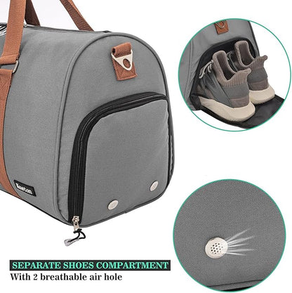 Kuston Sports Gym Bag with Shoe Compartment&Wet Pocket,Travel Duffel bag,Weekend Bag,Workout Bag