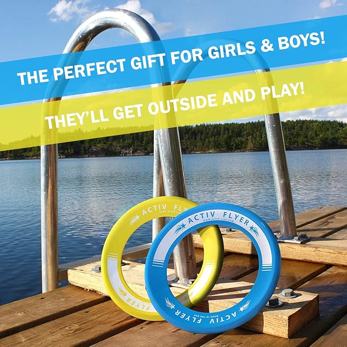 Activ Life Kid’s Flying Rings (2 Pack) They Fly Straight & Don’t Hurt, 80% Lighter Than Standard