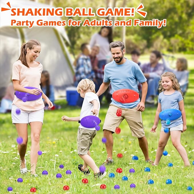 3 Pack Shaking Swing Balls Set for Kids Adults, Outdoors Indoors Birthday Games Toy with 60 Balls
