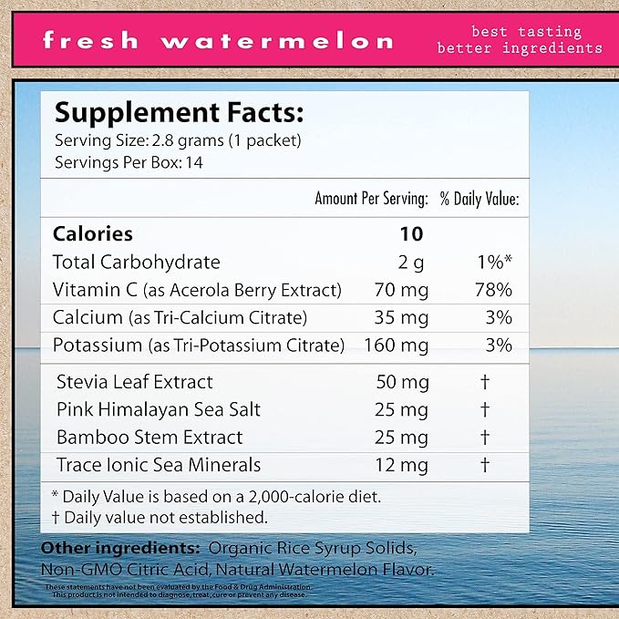 Superieur Electrolyte Powder Packets - Vegan Electrolyte Hydration Powder w/Sea Minerals - Keto