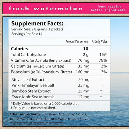 Superieur Electrolyte Powder Packets - Vegan Electrolyte Hydration Powder w/Sea Minerals - Keto