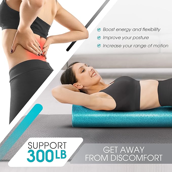 Yes4All High-Density EPP Round Back Roller Foam, Exercise Foam Roller for Yoga, Pilates &