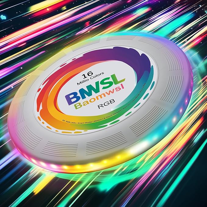 Light-Up Flying Disc - 16 Million Colors RGB or 50 LEDs, Ultra Bright, 12 Light Modes