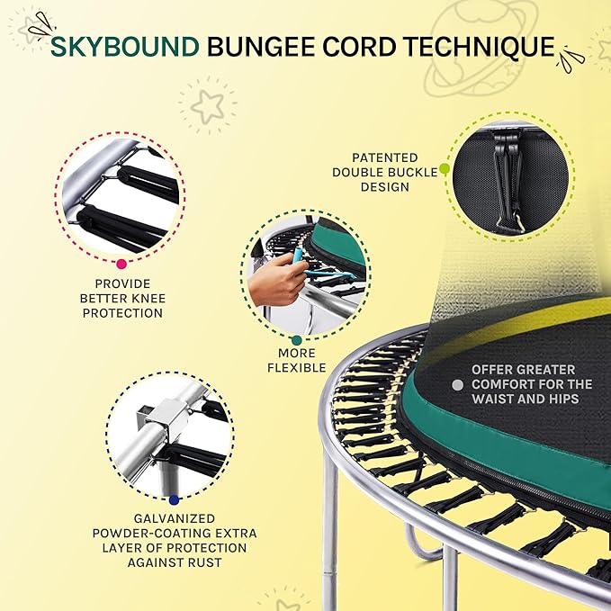 SkyBound 14 FT 12 FT 10FT 8FT 6FT Springless Trampoline for Kids and Adults - Recreational