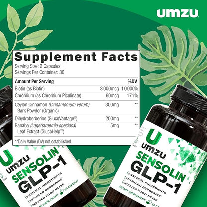 UMZU Sensolin GLP-1 Metabolic Support Supplement, Boost GLP-1 Production, Reduce Food Noise