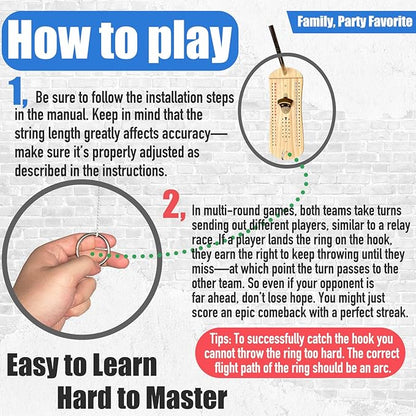 Hook and Ring Toss Game Bottle Opener Ring Toss Game for Indoor Outdoor Party Man