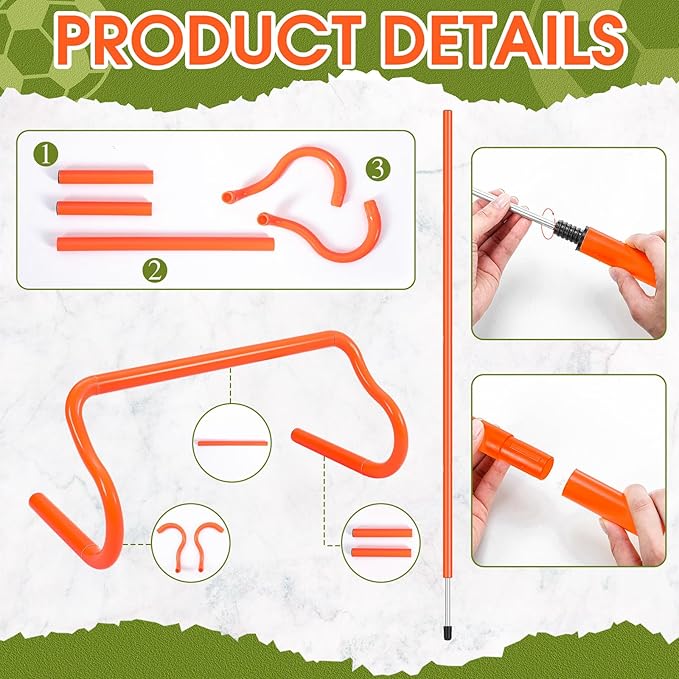 Agility Training Equipment Soccer Speed Training Includes 4 Adjustable Soccer Agility Poles 4