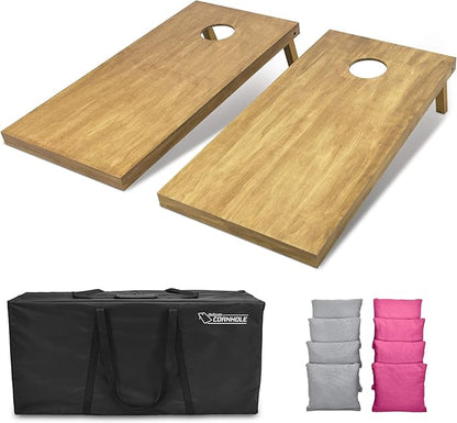 GoSports 4 ft x 2 ft Regulation Size Wooden Cornhole Boards Set - Includes Carrying Case - Full