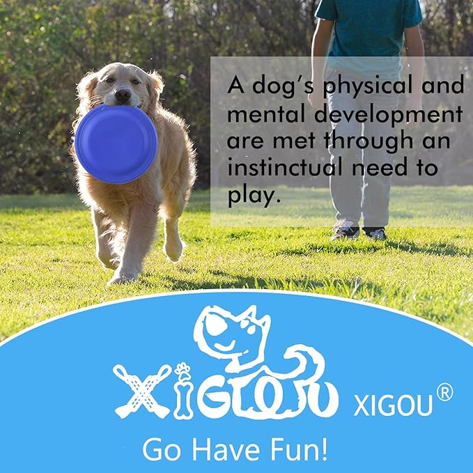 Dog Flying Disc - Durable Rubber Flying Disc Dog Toy - 9.25" Indestructible Rubber Dog Flying Discs